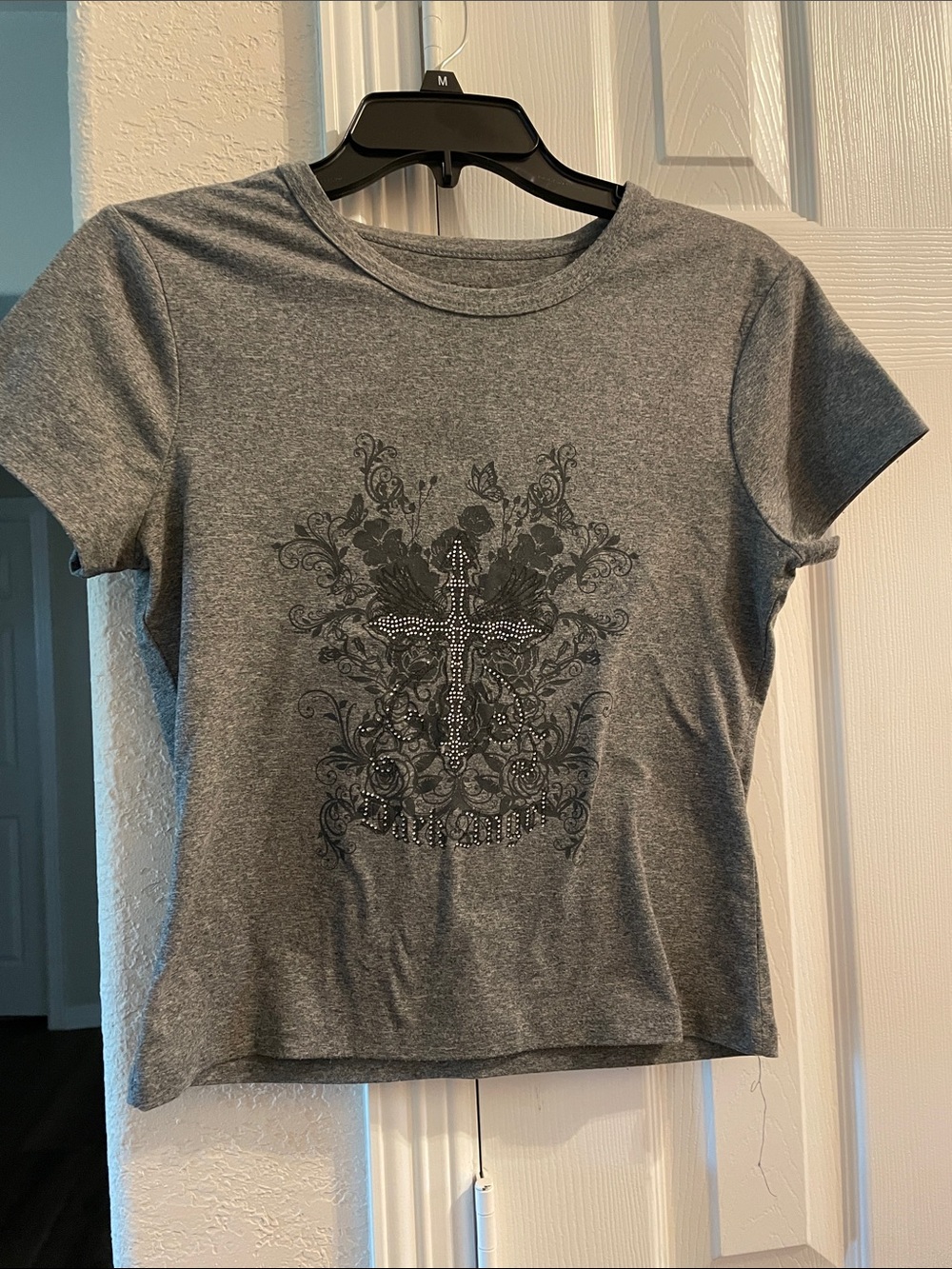 Orange Kiss "Dark Angel" Gray Women's T-shirt L